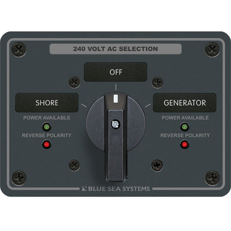 Blue Sea 8363 AC Rotary Switch Panel 65 Ampere 2 Positions + OFF, 3 Pole - Get Tight Gear