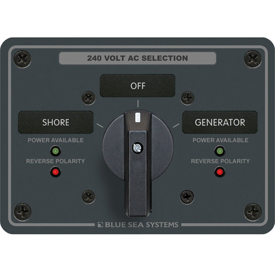 Blue Sea 8363 AC Rotary Switch Panel 65 Ampere 2 Positions + OFF, 3 Pole - Get Tight Gear