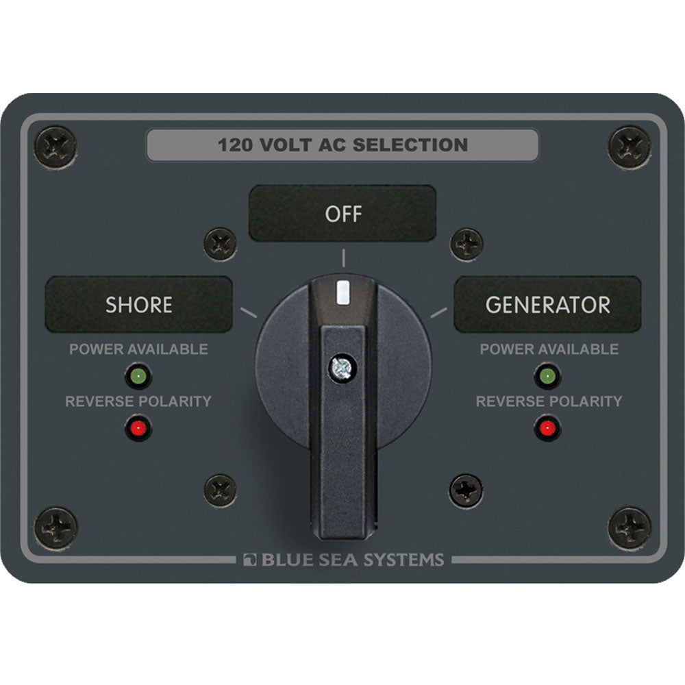 Blue Sea 8365 AC Rotary Switch Panel 65 Ampere 2 Positions + OFF, 2 Pole - Get Tight Gear