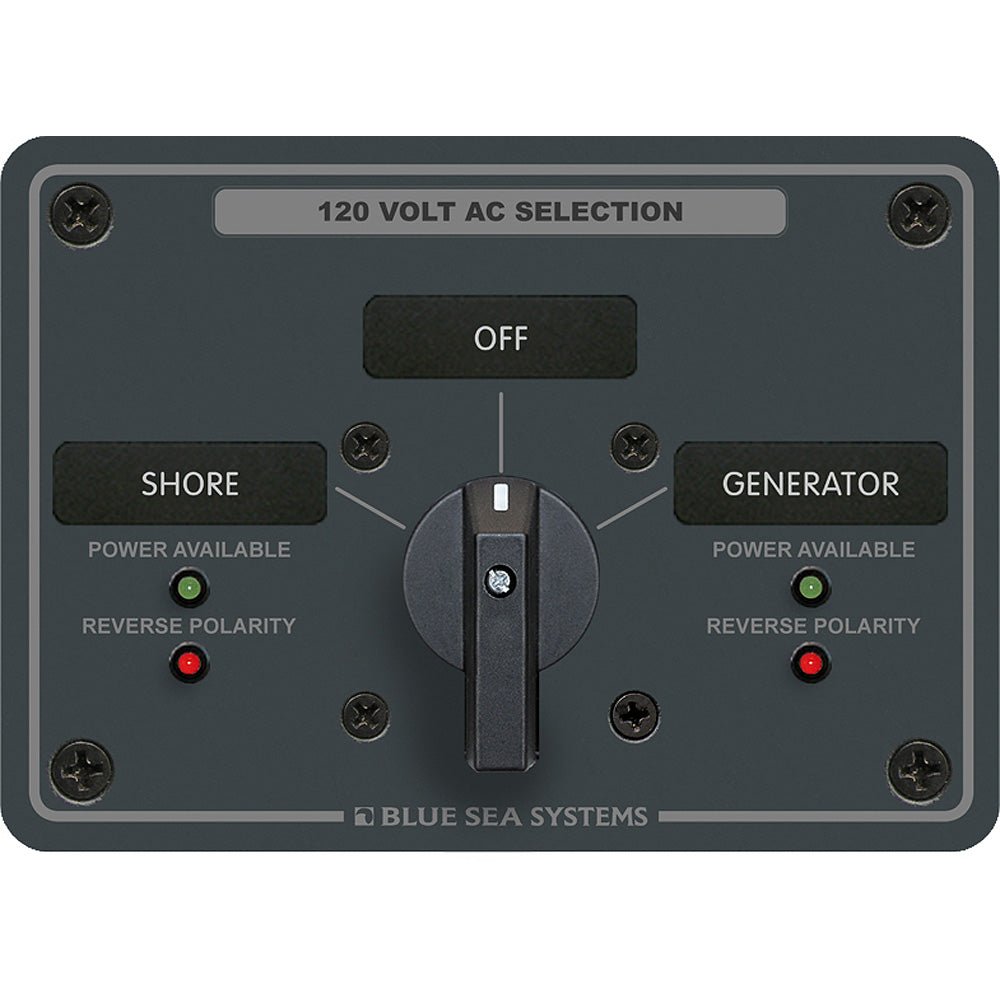 Blue Sea 8367 AC Rotary Switch Panel 30 Ampere 2 Positions + OFF, 2 Pole - Get Tight Gear