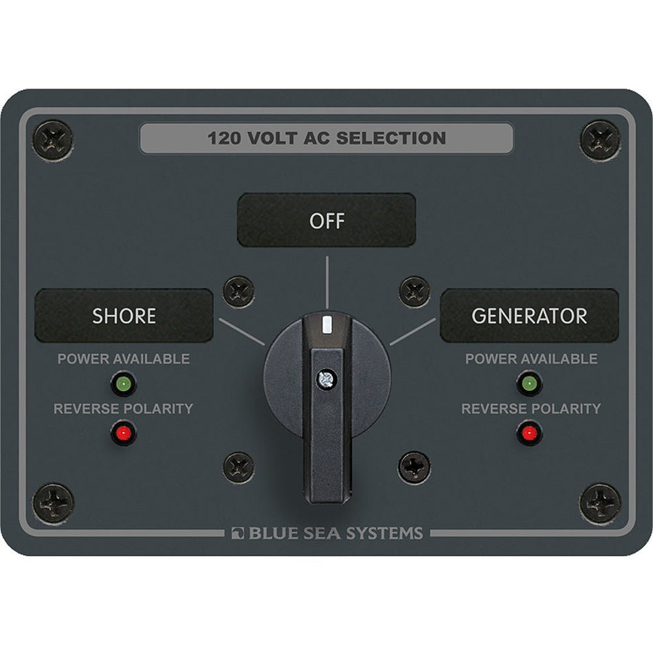 Blue Sea 8367 AC Rotary Switch Panel 30 Ampere 2 Positions + OFF, 2 Pole - Get Tight Gear