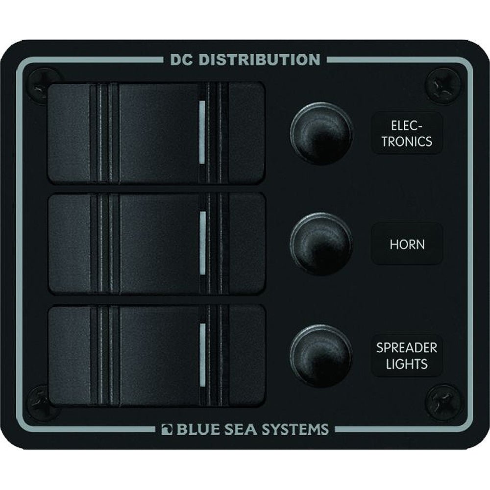 Blue Sea 8374 Water Resistant 3 Position - Black - Vertical Mount Panel - Get Tight Gear