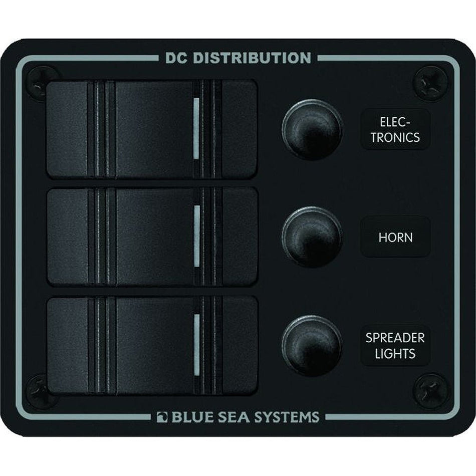 Blue Sea 8374 Water Resistant 3 Position - Black - Vertical Mount Panel - Get Tight Gear