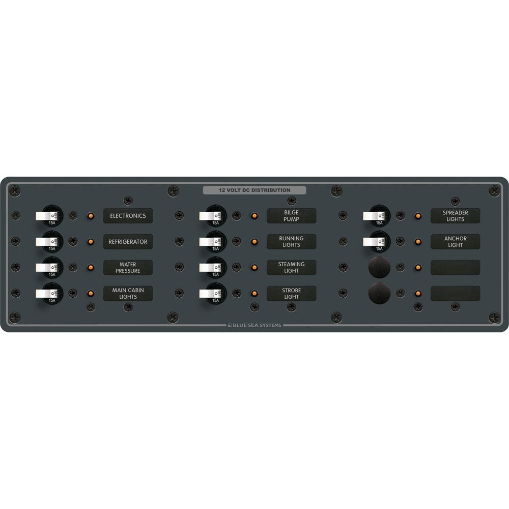 Blue Sea 8375 Panel DC 12 Position Horizontal BL - Get Tight Gear