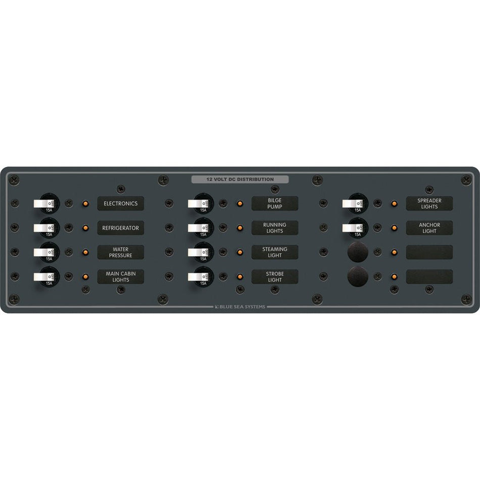 Blue Sea 8375 Panel DC 12 Position Horizontal BL - Get Tight Gear
