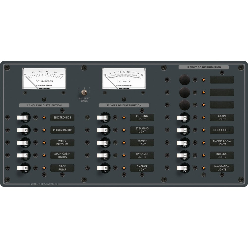 Blue Sea 8378 DC 18 Position Panel - White - Get Tight Gear