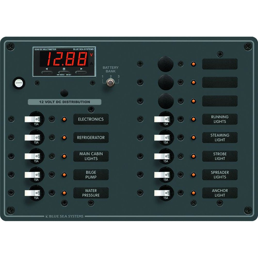Blue Sea 8403 DC Panel 13 Position w/ Multimeter - Get Tight Gear