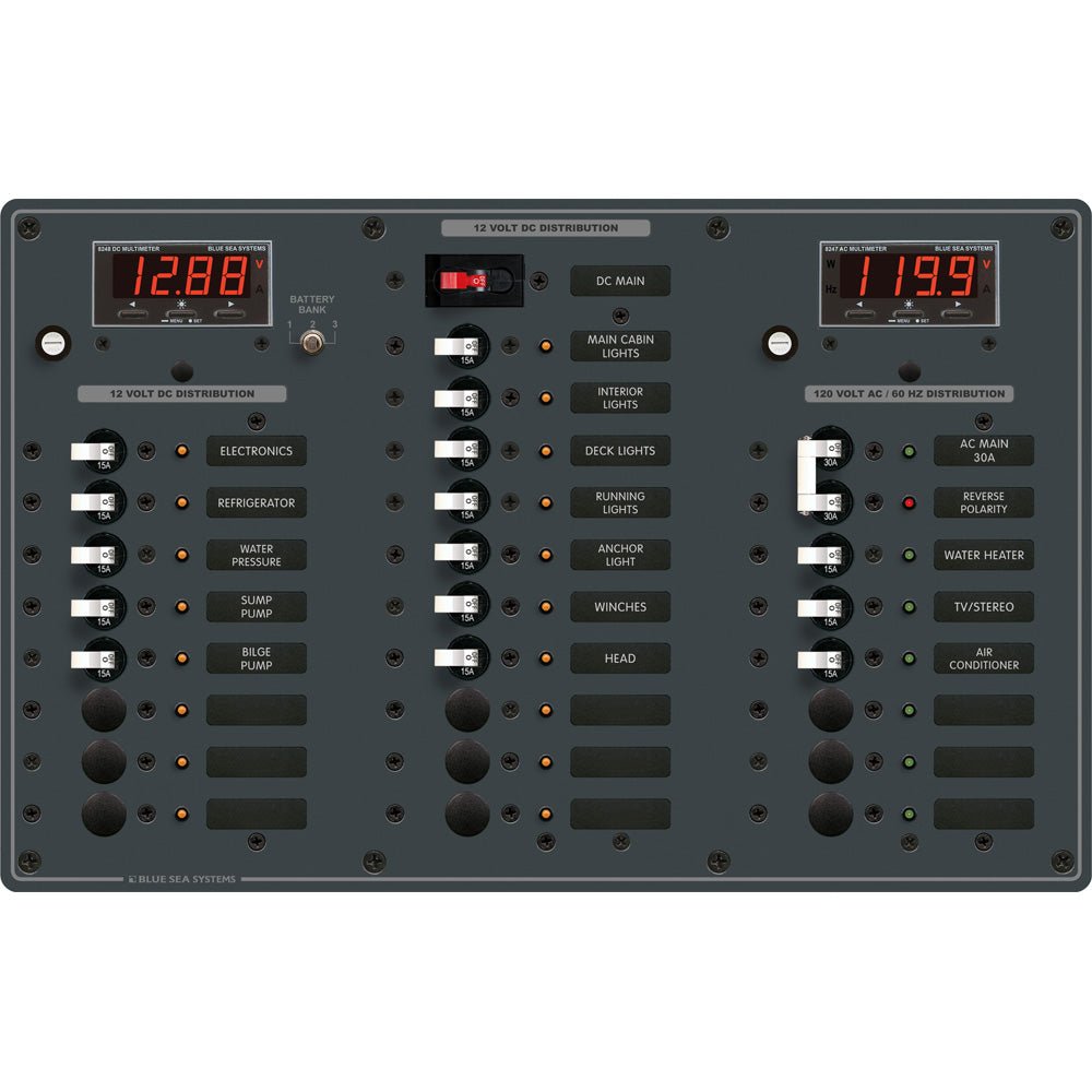 Blue Sea 8408 AC Main + 6 Positions / DC Main + 18 Positions - Get Tight Gear
