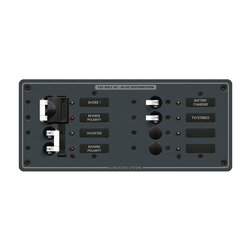 Blue Sea 8499 Breaker Panel - AC 2 Sources + 4 Positions - White - Get Tight Gear