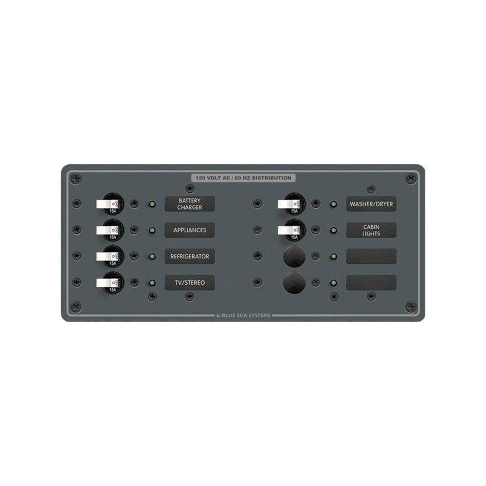 Blue Sea 8511 AC 8 Position 230v (European) Breaker Panel (White Switches - Get Tight Gear