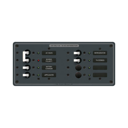 Blue Sea 8512 Breaker Panel - AC Main + 6 Position - White - Get Tight Gear