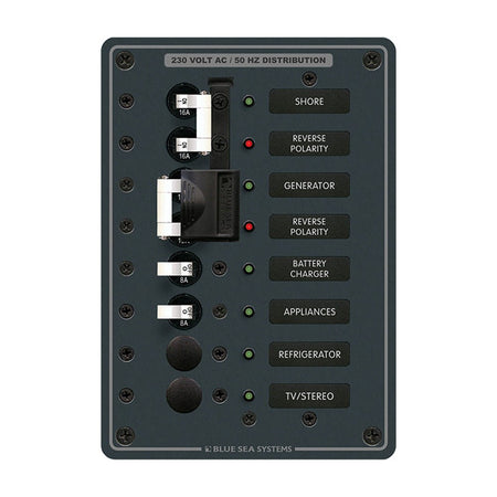 Blue Sea 8567 AC Toggle Source Selector (230V) - 2 Sources + 4 Positions - Get Tight Gear