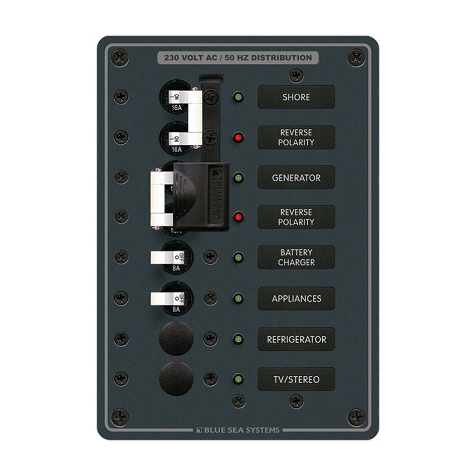 Blue Sea 8567 AC Toggle Source Selector (230V) - 2 Sources + 4 Positions - Get Tight Gear