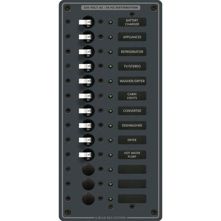 Blue Sea 8580 AC 13 Position 230v (European) Breaker Panel (White Switches) - Get Tight Gear