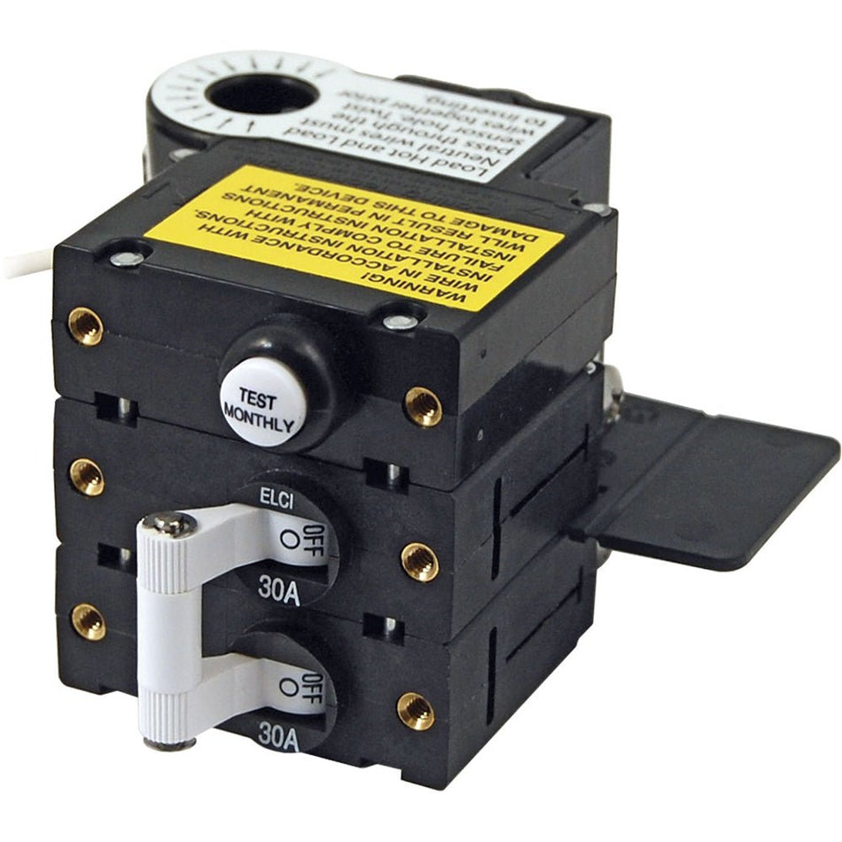 Blue Sea A - Series ELCI Main Circuit Breaker - Double Pole 120V AC 30A - Get Tight Gear