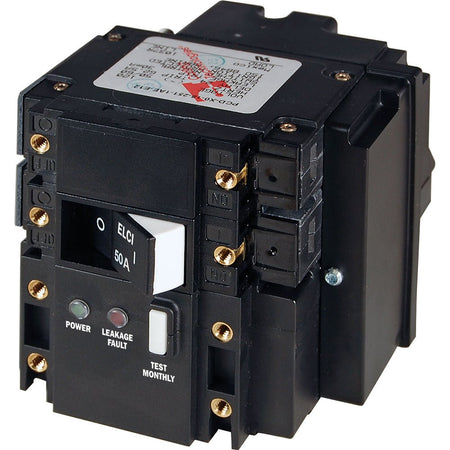 Blue Sea C - Series ELCI Main Circuit Breaker - Double Pole 120V AC 50A - Get Tight Gear