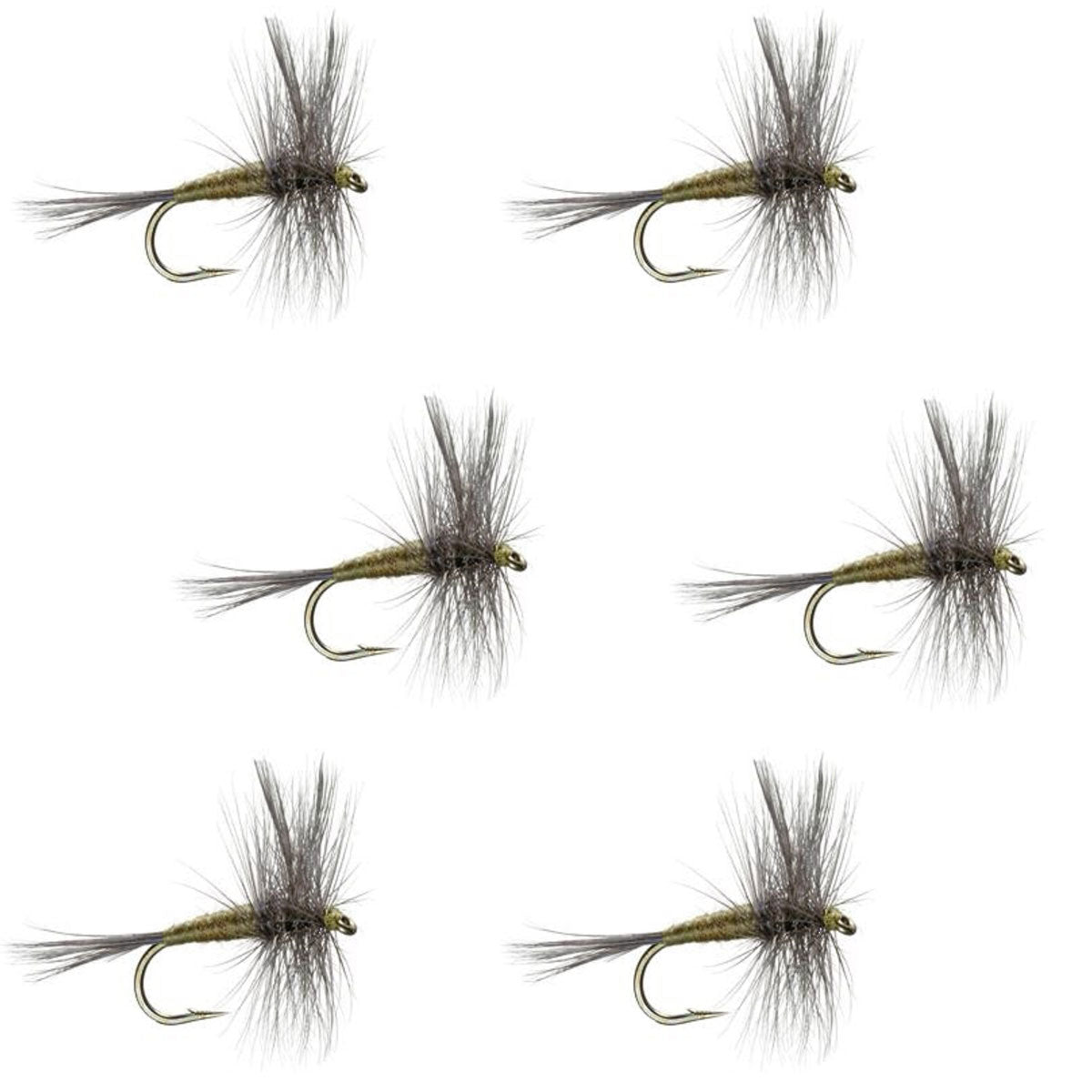 Blue Winged Olive BWO Classic Trout Dry Fly Fishing Flies - Set of 6 Flies Size 18 - Get Tight Gear