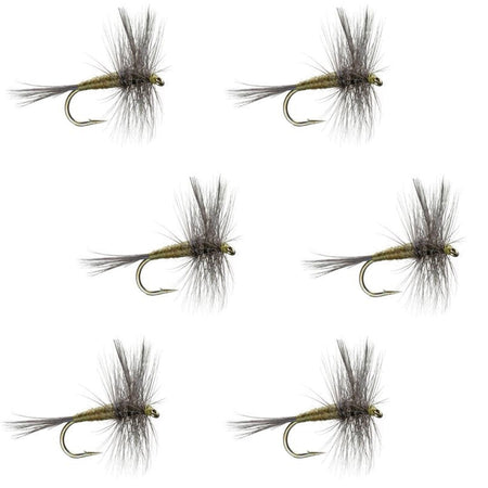 Blue Winged Olive BWO Classic Trout Dry Fly Fishing Flies - Set of 6 Flies Size 18 - Get Tight Gear