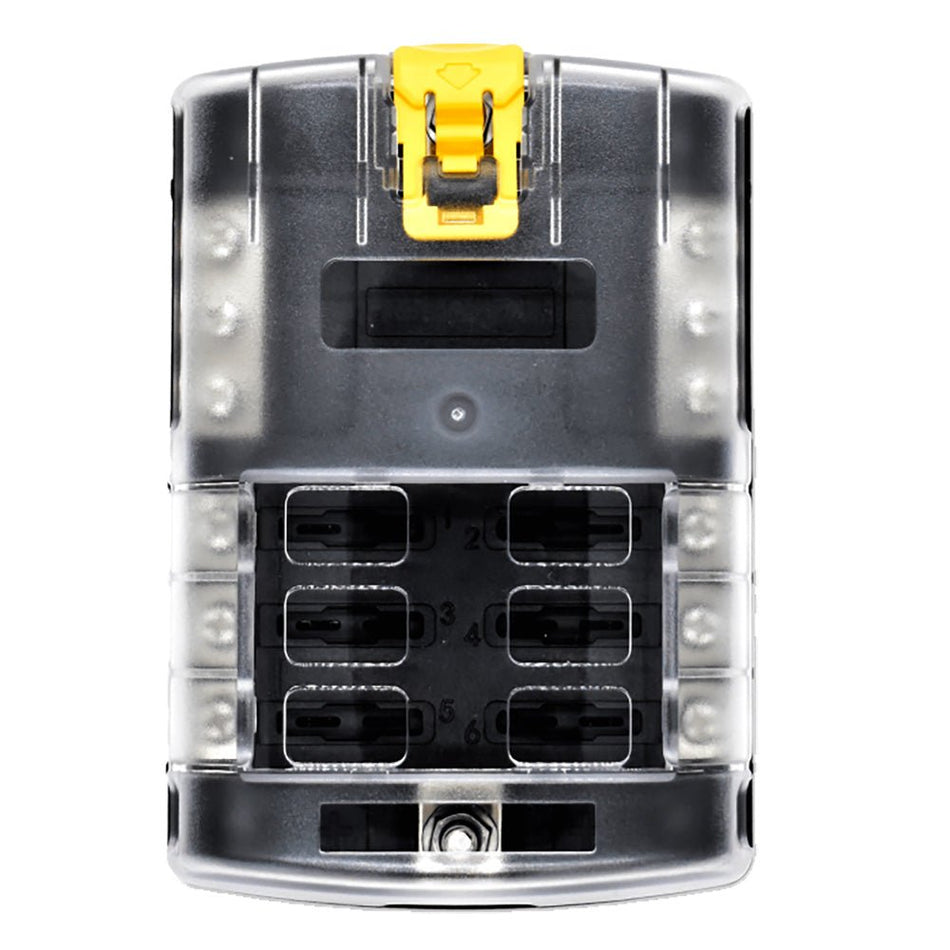 Bluewater 6 Position Fuse Block ATC w/Yellow Slide - Get Tight Gear