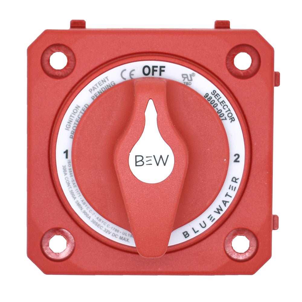 Bluewater Off/1/2/Both Battery Switch - Panel Mount - Red - Get Tight Gear
