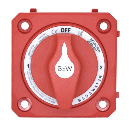 Bluewater Off/1/2/Both Battery Switch - Panel Mount - Red - Get Tight Gear