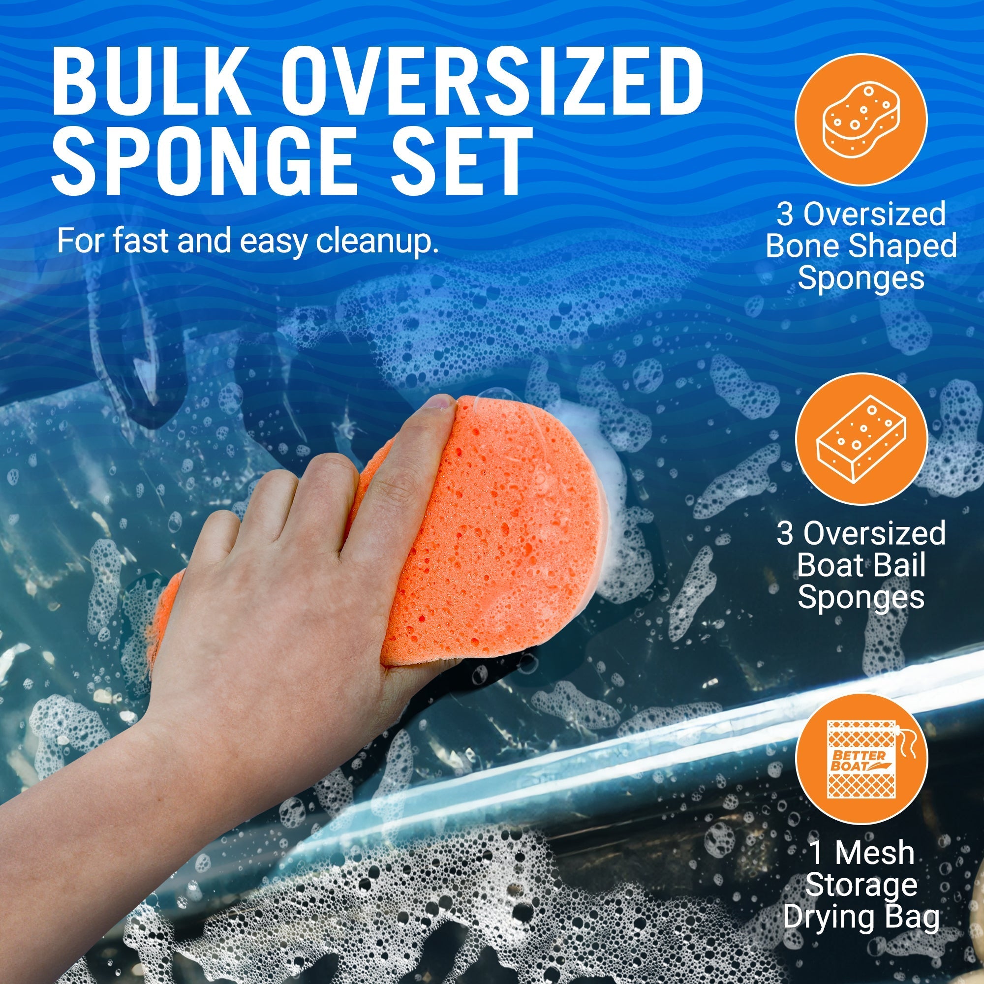 Boat Bail Sponge and Bone Sponges Set - Get Tight Gear