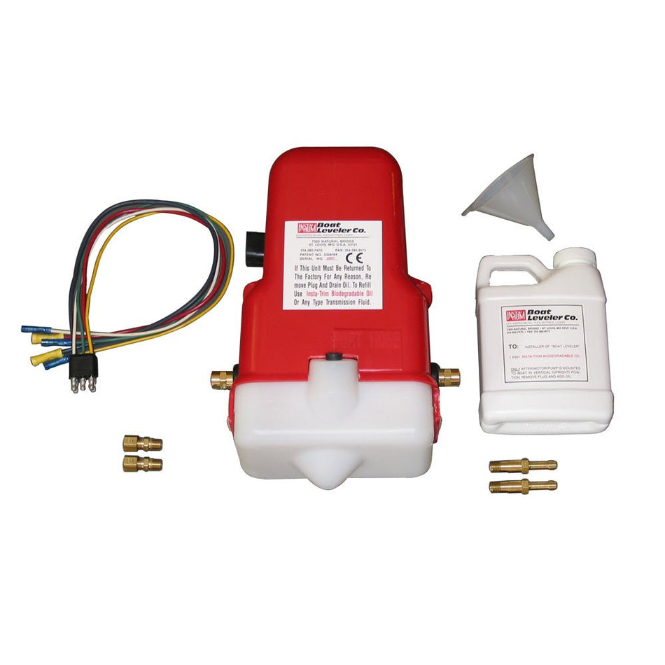 Boat Leveler 12vdc Universal Trim Tab Pump with Oil and Hose Fittings - Get Tight Gear