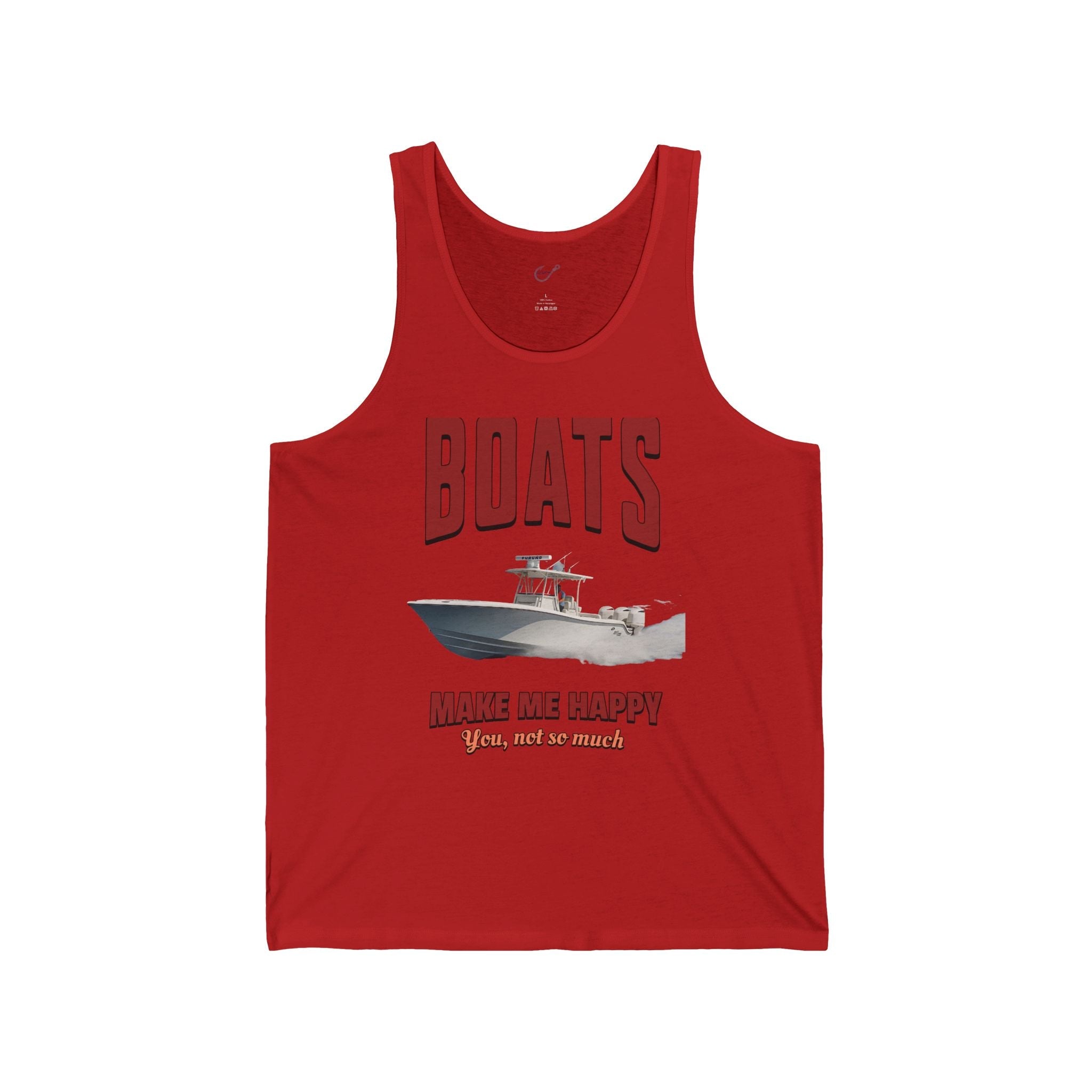 Boats Make Me Happy Unisex Jersey Tank - Casual Summer Apparel for Outdoor Enthusiasts - Get Tight Gear