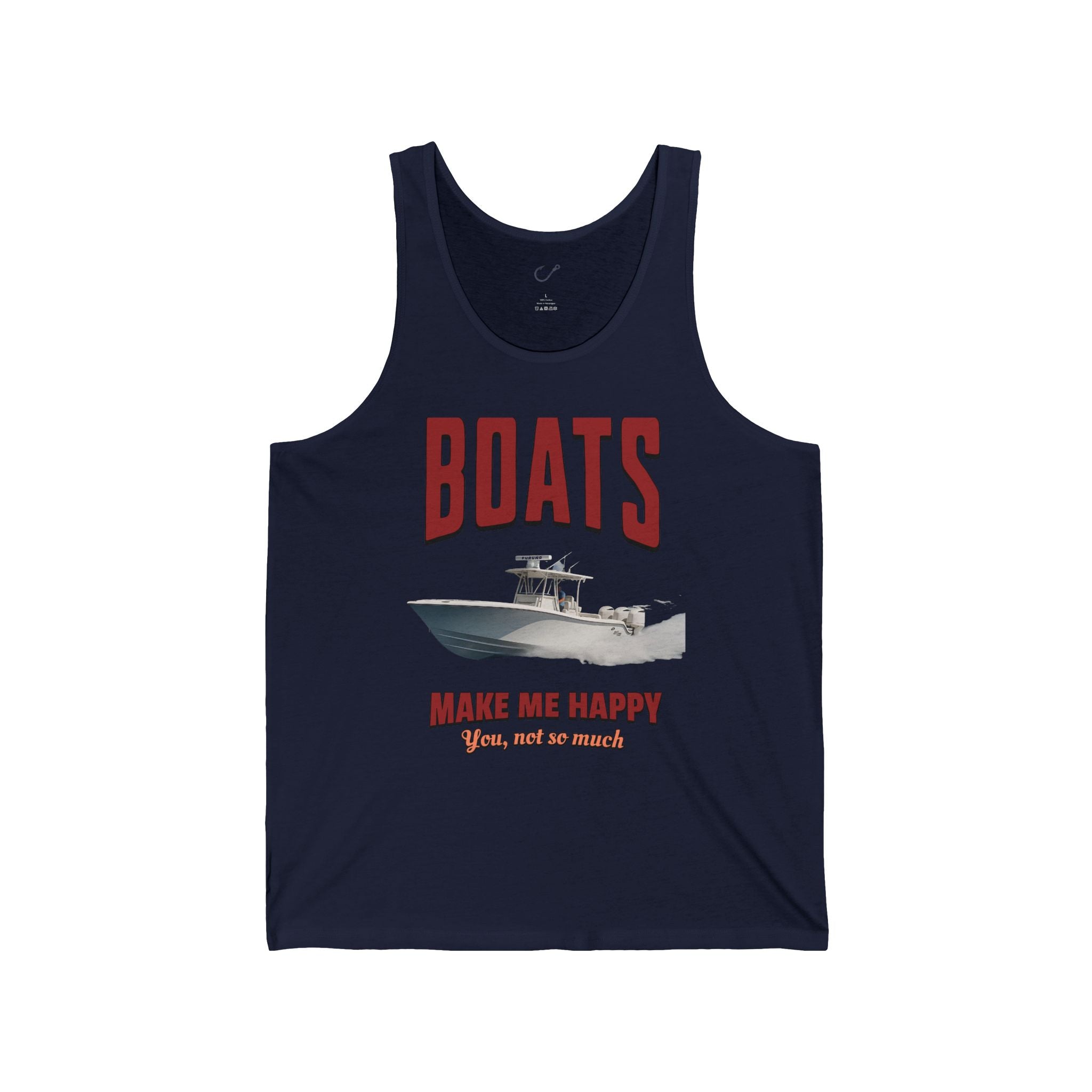 Boats Make Me Happy Unisex Jersey Tank - Casual Summer Apparel for Outdoor Enthusiasts - Get Tight Gear