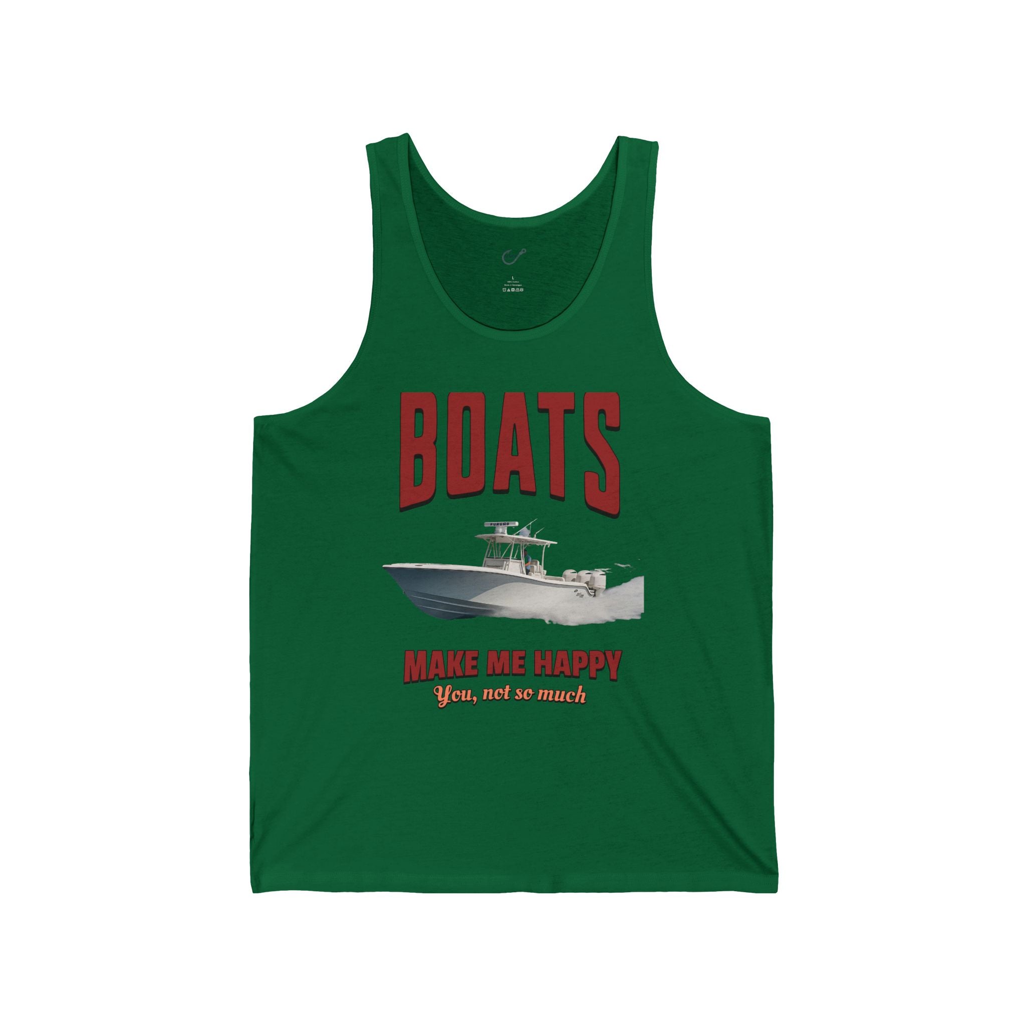 Boats Make Me Happy Unisex Jersey Tank - Casual Summer Apparel for Outdoor Enthusiasts - Get Tight Gear