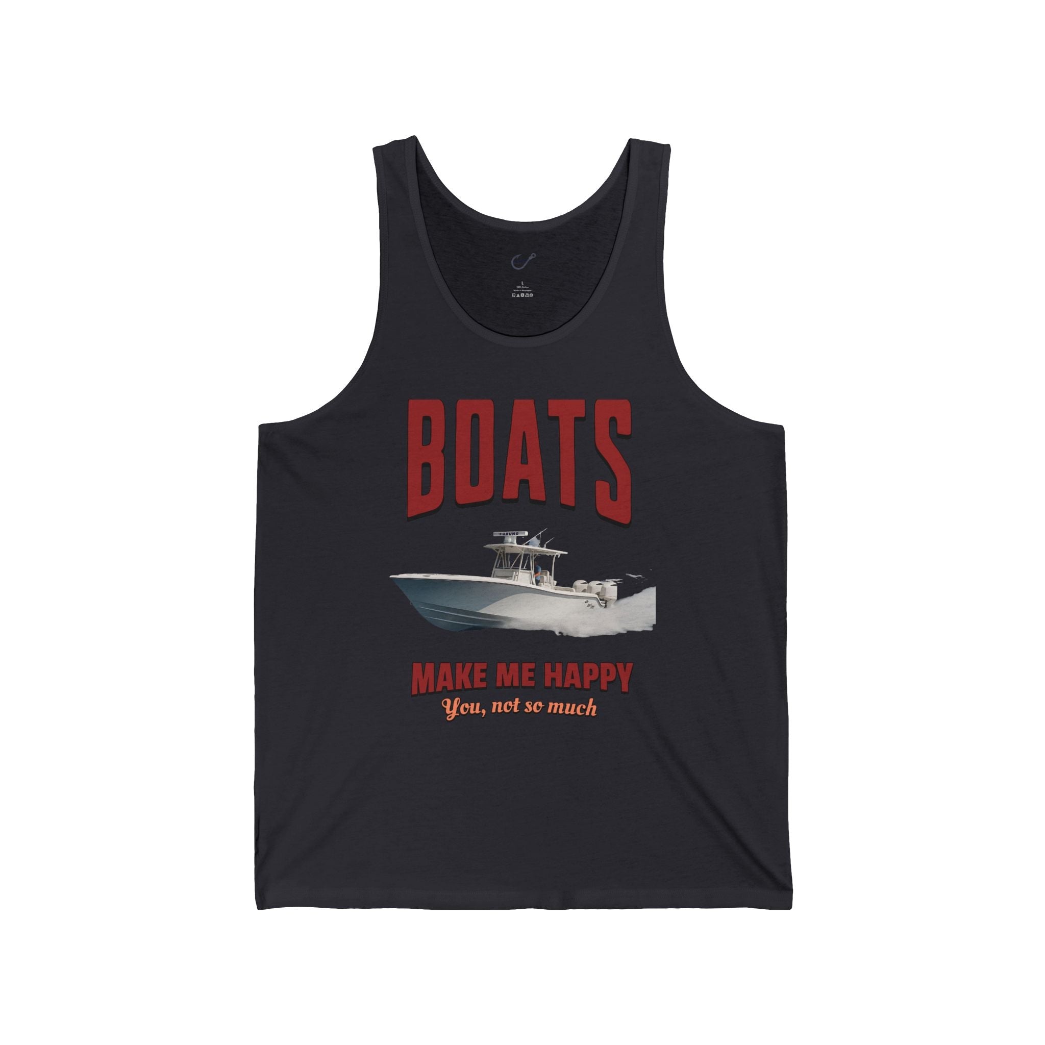 Boats Make Me Happy Unisex Jersey Tank - Casual Summer Apparel for Outdoor Enthusiasts - Get Tight Gear