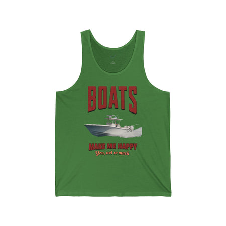 Boats Make Me Happy Unisex Jersey Tank - Casual Summer Apparel for Outdoor Enthusiasts - Get Tight Gear