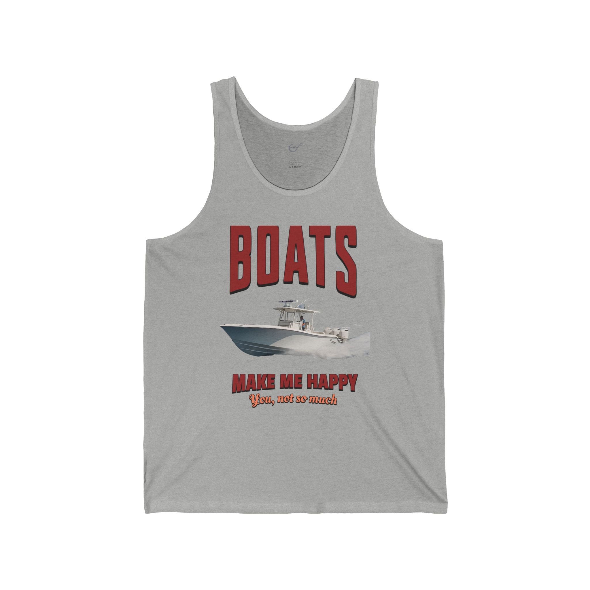 Boats Make Me Happy Unisex Jersey Tank - Casual Summer Apparel for Outdoor Enthusiasts - Get Tight Gear