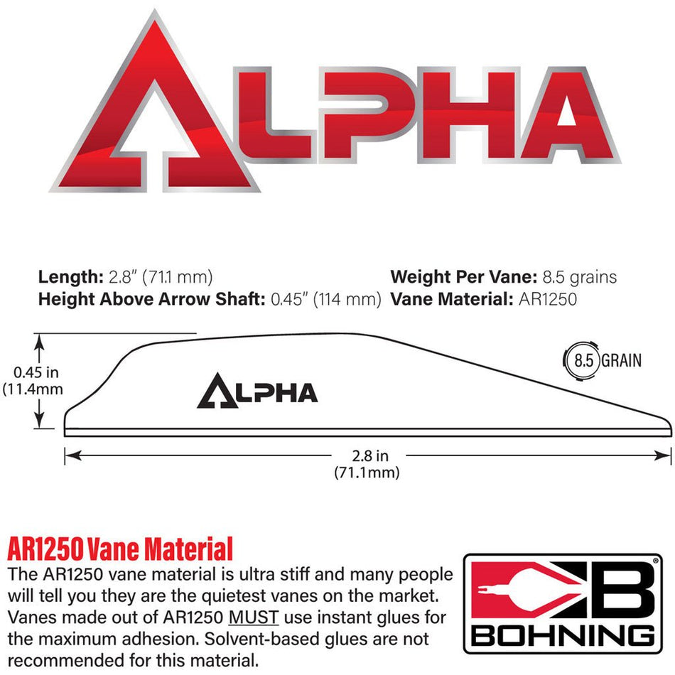 Bohning Alpha Vanes Neon Yellow 100 pk. - Get Tight Gear