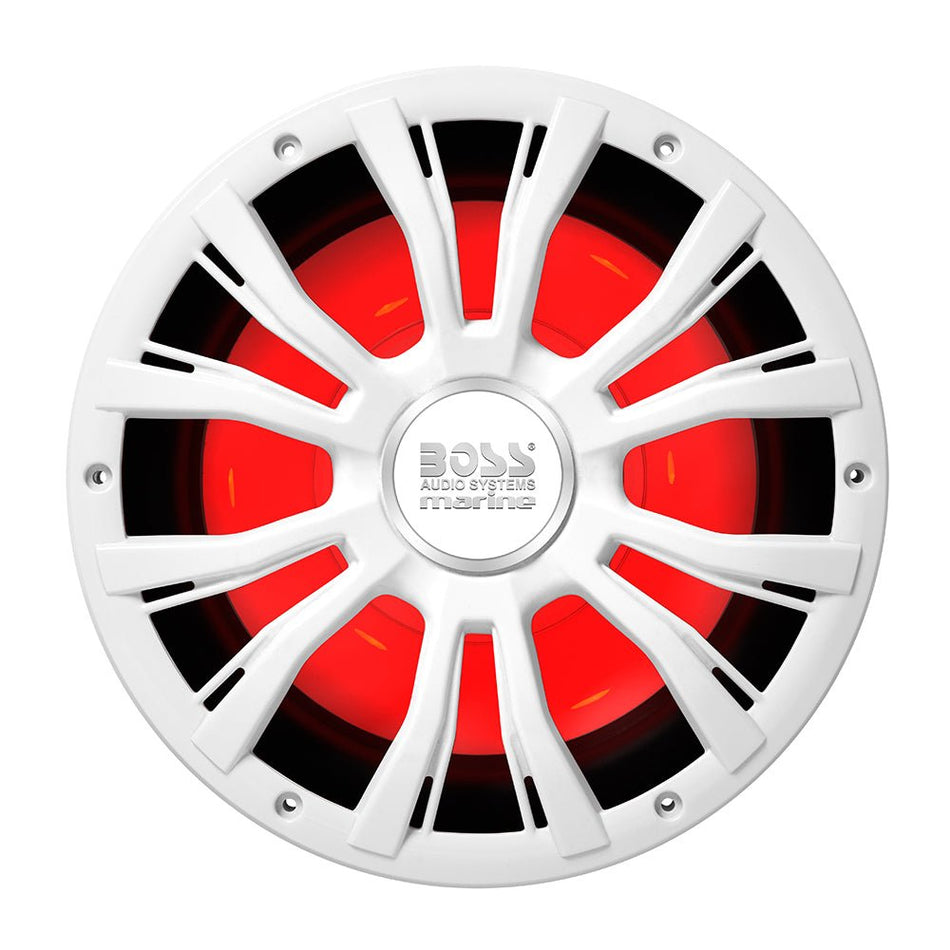 Boss Audio 10" MRG10W Subwoofer w/RGB Lighting - White - 800W - Get Tight Gear