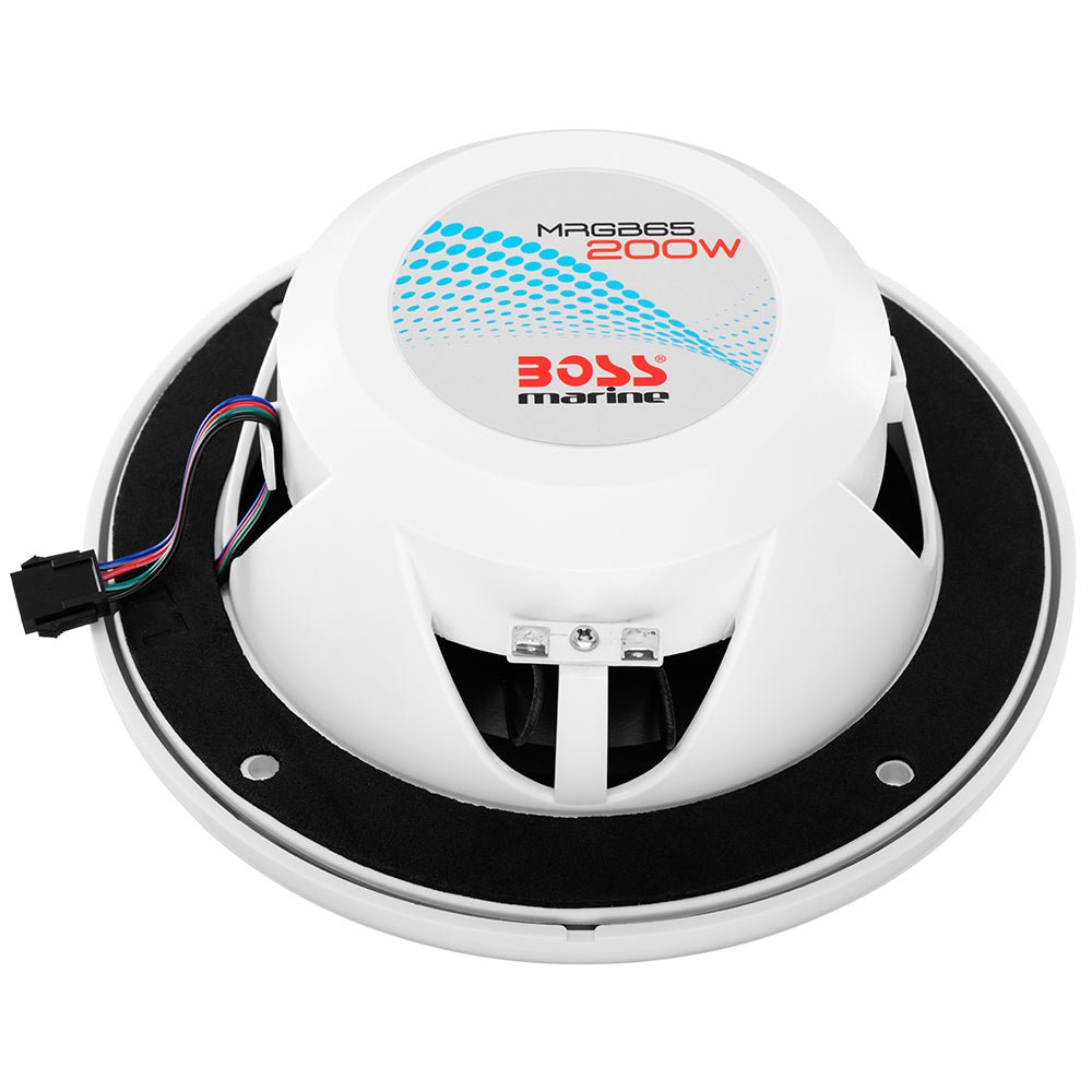 Boss Audio 6.5" MRGB65 Speakers w/RGB Lighting - White - 200W - Get Tight Gear