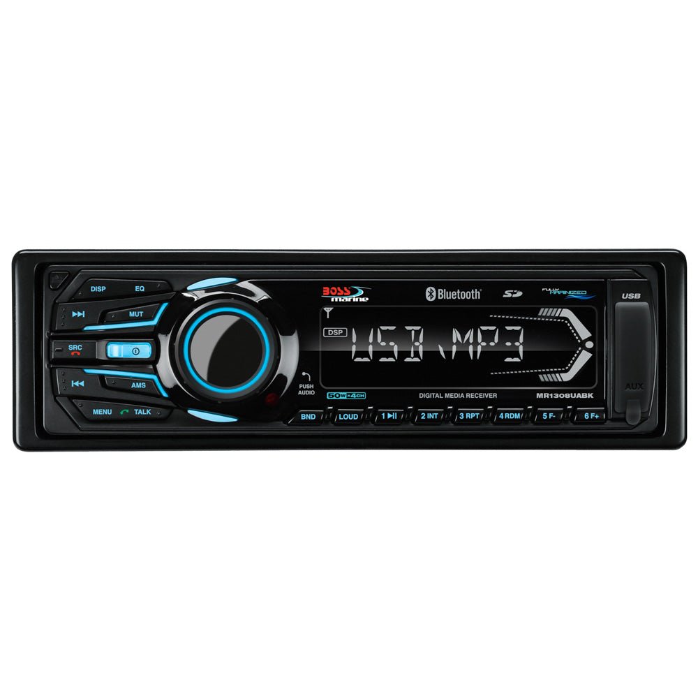 Boss Audio MR1308UABK Bluetooth - Fully Marinized MP3 - Compatible Digital Media Receiver w/USB & SD Memory Card Ports & Aux Input - Get Tight Gear
