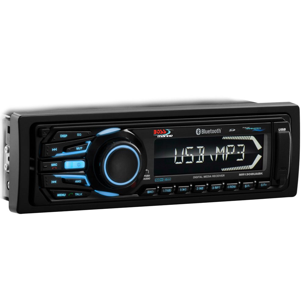 Boss Audio MR1308UABK Bluetooth - Fully Marinized MP3 - Compatible Digital Media Receiver w/USB & SD Memory Card Ports & Aux Input - Get Tight Gear
