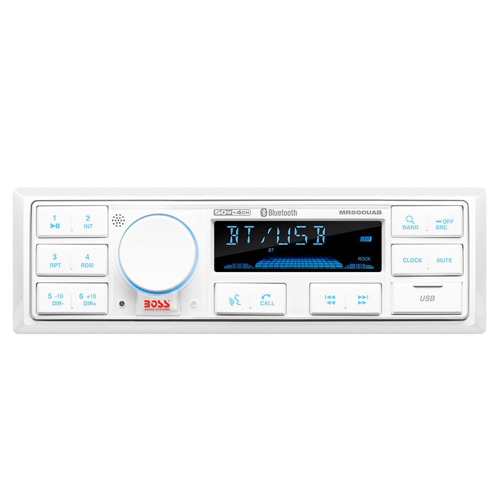 Boss Audio MR500UAB Single Din Bluetooth MP3/WMA/AM/FM/USB Marine Radio - Get Tight Gear