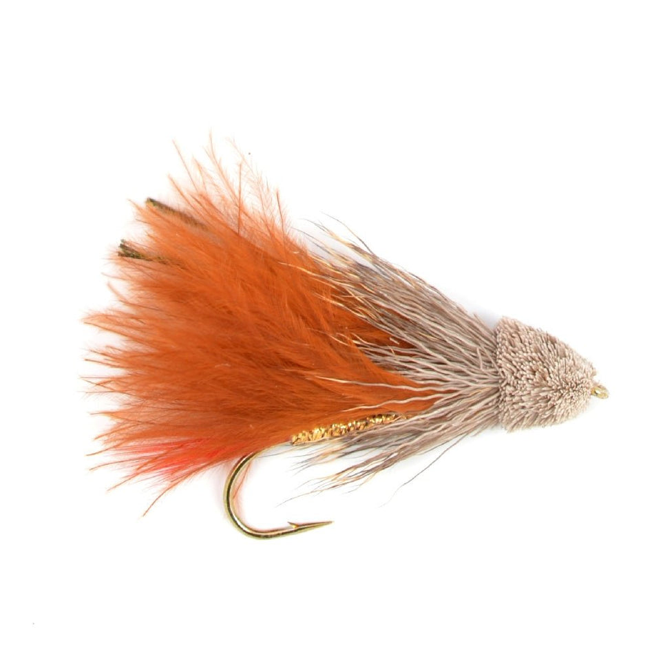 Brown Marabou Muddler Minnow Streamer Flies - 4 Fly Fishing Flies - Hook Size 4 - Get Tight Gear