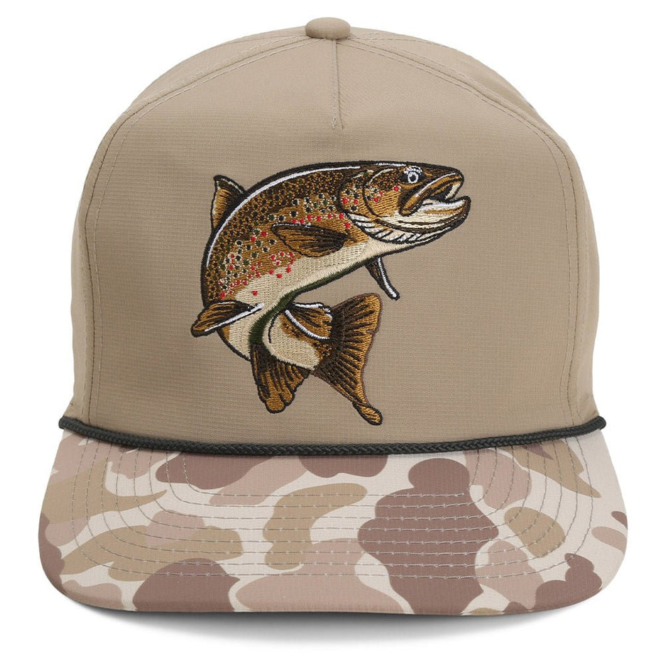 Brown Trout Rope Cap Fly Fishing 5 - Panel - Get Tight Gear