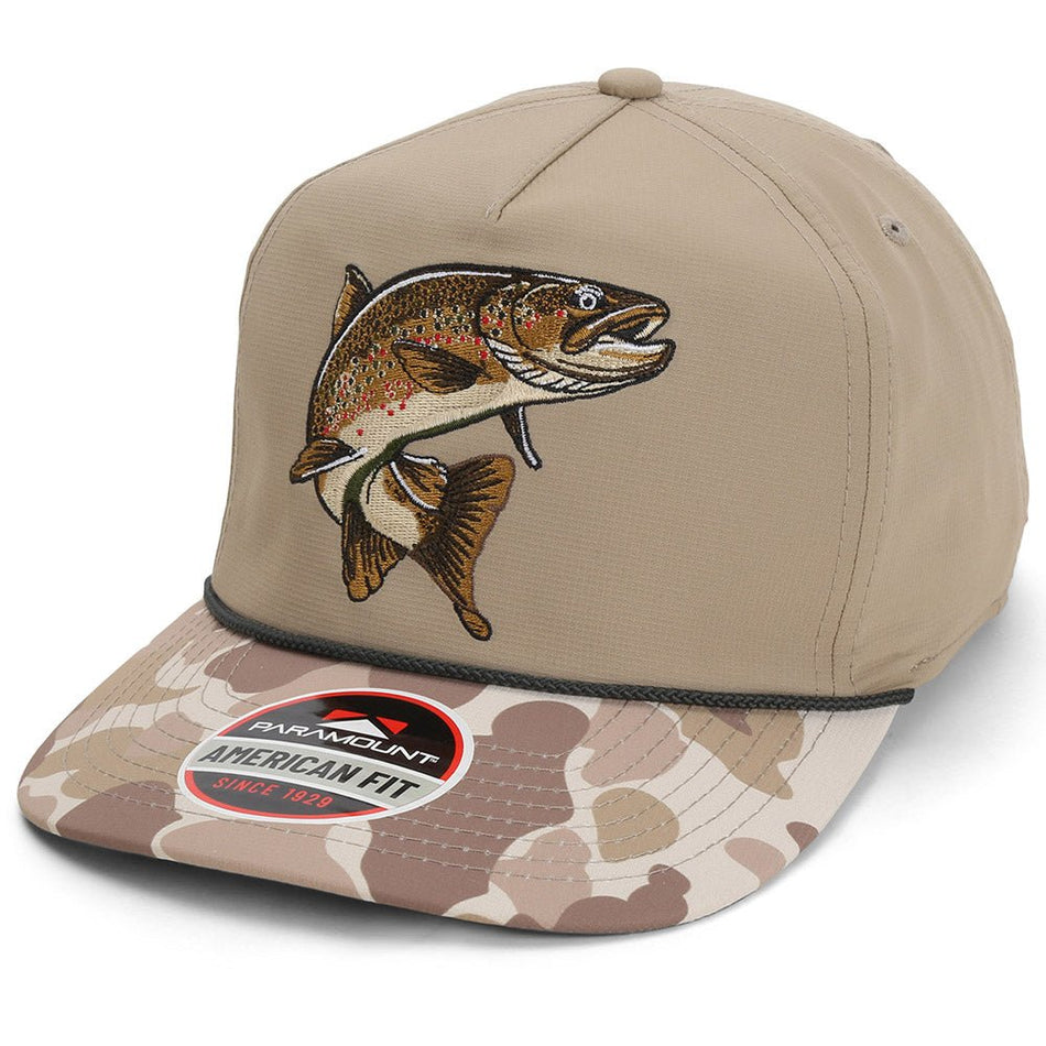 Brown Trout Rope Cap Fly Fishing 5 - Panel - Get Tight Gear