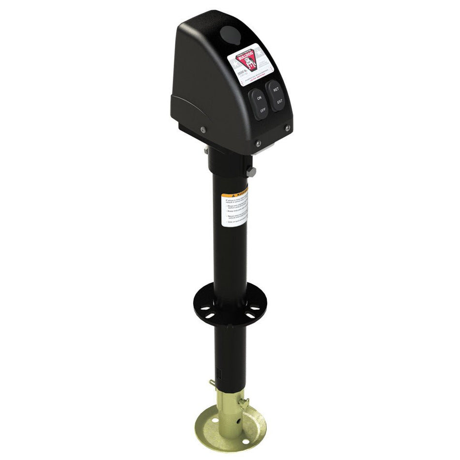 Bulldog 3,500lbs A - Frame RV Jack w/Powered Drive - 12V - Black Cover - Get Tight Gear