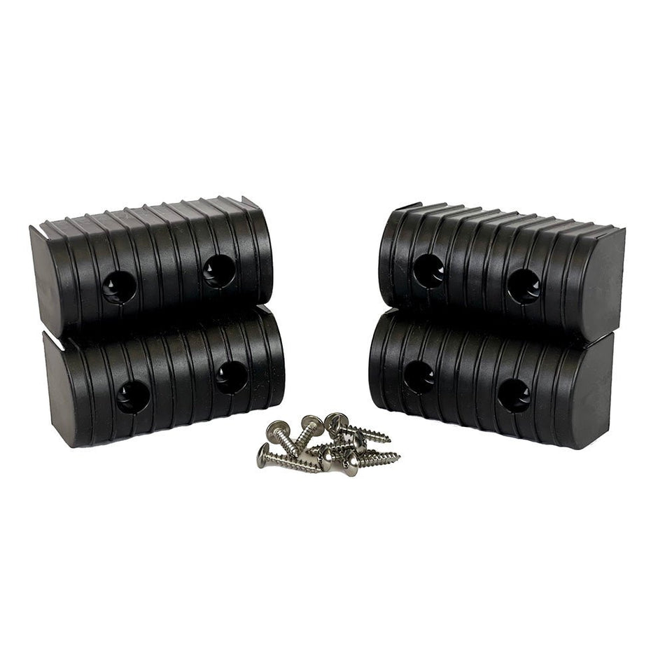 Caliber BunkWrap End Cap 2x4" Black Accessory Kit w/Stainless Steel Hardware *4 - Pack - Get Tight Gear
