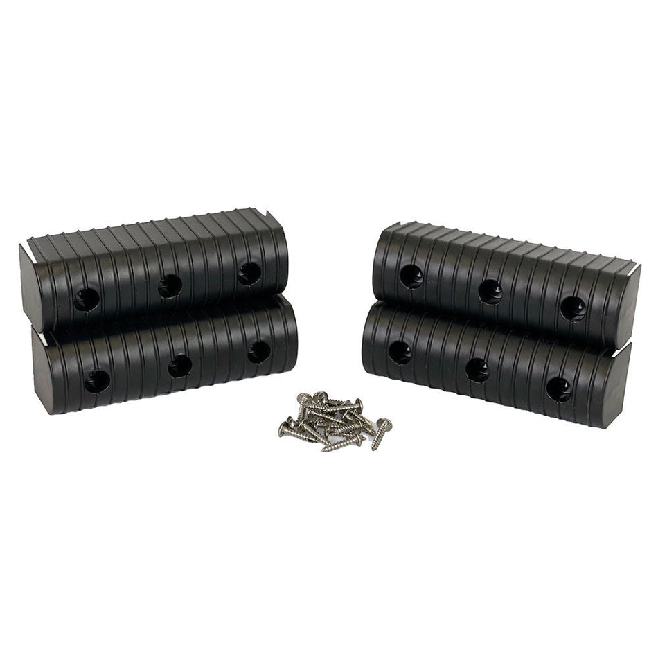 Caliber BunkWrap End Cap 2x6" Black Accessory Kit w/Stainless Steel Hardware *4 - Pack - Get Tight Gear