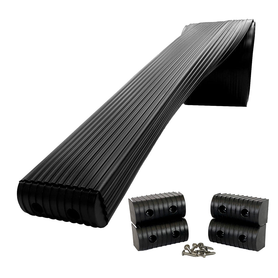 Caliber BunkWrap Kit - Black 16' x 2" x 4" Roll + 4 Caps + HRDW Roll + 4 Endcaps & Stainless Steel Hardware - Get Tight Gear