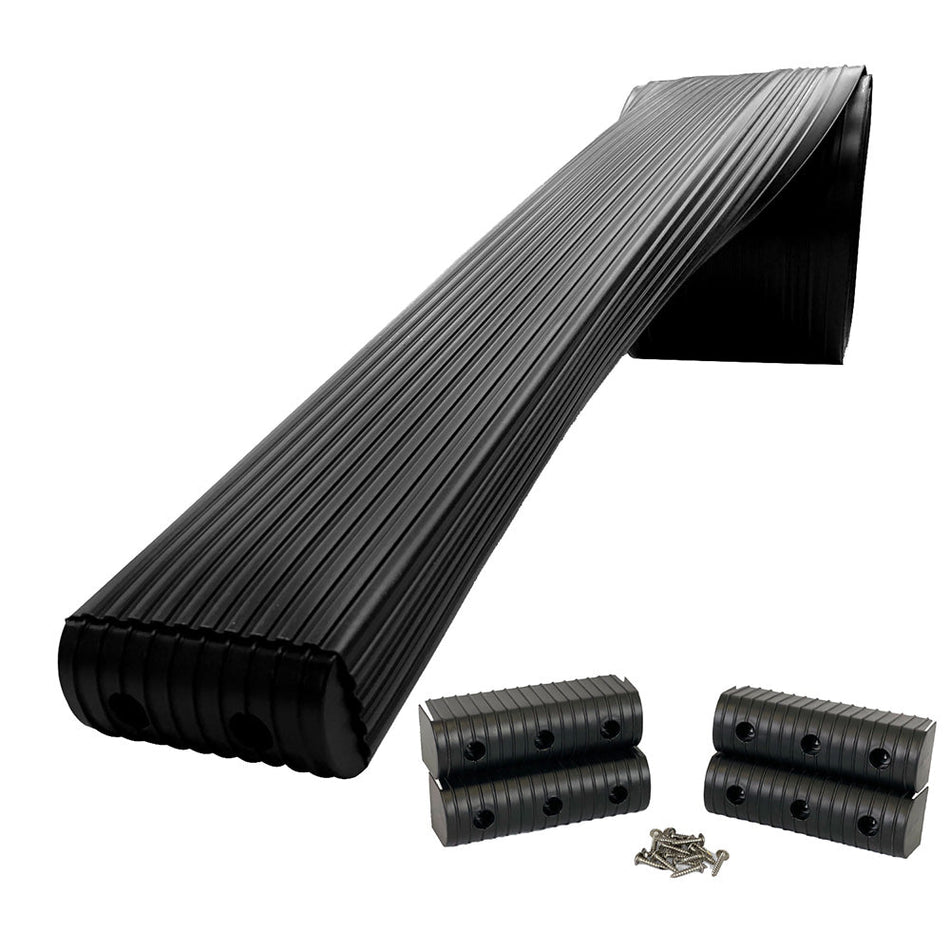 Caliber BunkWrap Kit - Black 16' x 2" x 6" Roll + 4 Caps + HRDW Roll + 4 Endcaps & Stainless Steel Hardware - Get Tight Gear