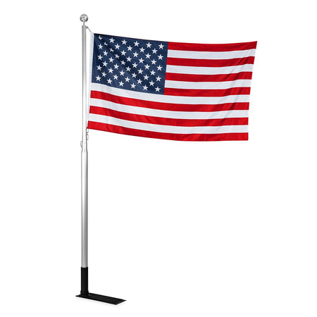 Camco 20' Telescoping Camper/RV Flagpole w/Base Foot & U.S. Flag - Get Tight Gear