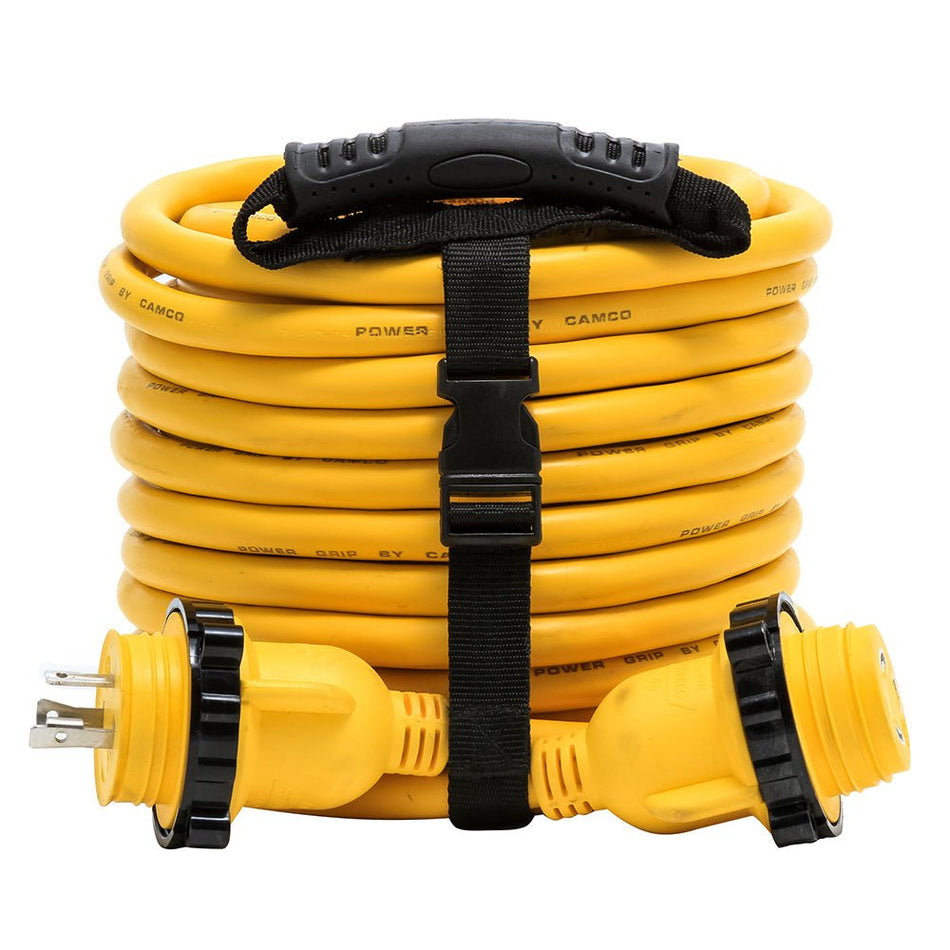 Camco 30 Amp Power Grip Marine Extension Cord - 50' M - Locking/F - Locking Adapter - Get Tight Gear
