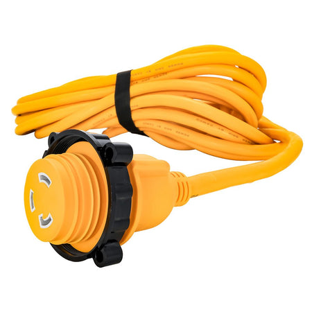 Camco 30 Amp Power Grip Marine Extension Cord - 50' M - Locking/F - Locking Adapter - Get Tight Gear